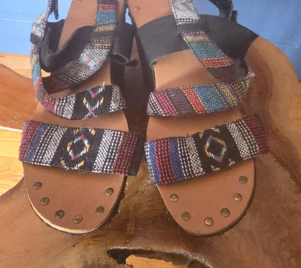 Joe's Jeans Multicolor Woven Strap Platform Wedges